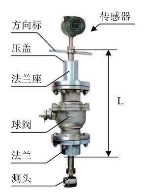 <strong><strong><strong><strong>插入式渦街流量計(jì)</strong></strong></strong></strong>外形尺寸圖
